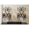 Accent Plus Beaded Candle Wall Sconce Pair