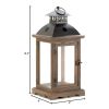 Accent Plus Wood Frame Candle Lantern - 18.5 inches