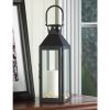 Accent Plus Square Clear Glass Black Candle Lantern - 15 inches