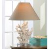 Accent Plus Ivory Coral Table Lamp with Fabric Shade