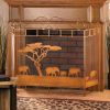 Accent Plus Elephants on the Savannah Fireplace Screen