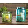 Accent Plus Speckled Green Glass Jar Candle Lantern - 6.5 inches