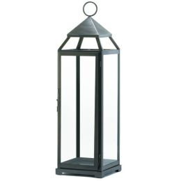 Accent Plus Tall Silver Modern Candle Lantern - 25 inches