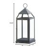 Accent Plus Brushed Silver Modern Candle Lantern - 18 inches