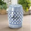 Accent Plus Blue and White Ceramic Stool