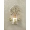 Accent Plus Romantic Ivory Scrolled Iron Wall Sconce