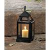 Accent Plus Contemporary Black Candle Lantern - 9 inches