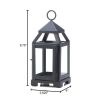 Accent Plus Contemporary Black Candle Lantern - 9 inches