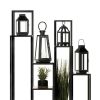 Accent Plus Contemporary Black Candle Lantern - 9 inches