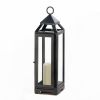 Accent Plus Dark Gray Sleek Candle Lantern - 13 inches