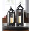 Accent Plus Dark Gray Sleek Candle Lantern - 11 inches