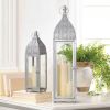 Accent Plus Silver Moroccan-Style Candle Lantern - 24 inches