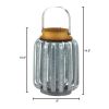 Accent Plus Galvanized Metal Slats Candle Lantern - 10.5 inches