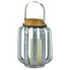 Accent Plus Galvanized Metal Slats Candle Lantern - 8 inches