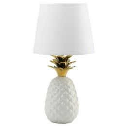 Accent Plus White Pineapple Lamp with Gold Leaves