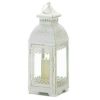 Accent Plus Victorian Style Square White Candle Lantern - 13 inches