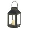 Accent Plus Square Top Black Metal Lantern - 7.5 inches