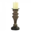 Accent Plus Antique-Style Wood Pillar Candle Holder - 12 inches