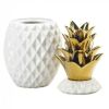 Accent Plus Porcelain Pineapple Jar with Gold Leaves