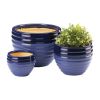 Accent Plus Two-Tone Blue Ceramic Planter Set