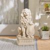 Accent Plus Lion with Shield Garden Statue - Ivory