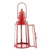 Gallery of Light Metal Lighthouse Candle Lantern - Red