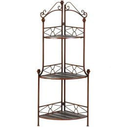 Accent Plus Metal Corner Baker's Rack Shelf Unit