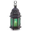 Accent Plus Emerald Glass Moroccan Candle Lantern - 10 inches