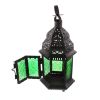 Accent Plus Emerald Glass Moroccan Candle Lantern - 10 inches