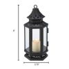 Accent Plus Victorian Style Black Candle Lantern - 8 inches