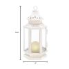 Accent Plus Victorian Style White Candle Lantern - 10.5 inches