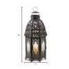 Accent Plus Lacy Cutout Black Candle Lantern - 12 inches