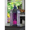 Accent Plus Purple Glass Candle Lantern - 11.5 inches