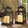 Accent Plus Brushed Silver Candle Lantern - 12 inches