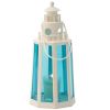 Accent Plus Blue Glass Lighthouse Candle Lantern