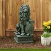 Accent Plus Lion with Shield Garden Statue