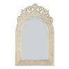 Accent Plus Wood Antique-Look Arch-Top Wall Mirror - Ivory