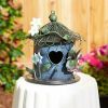 Accent Plus Whimsical Blue Metal Birdhouse