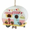 Accent Plus Pink and White Camper Birdhouse