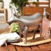 Accent Plus Galvanized Metal Cow Garden Figurine