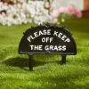 Accent Plus Please Keep Off the Grass Metal Garden Stake