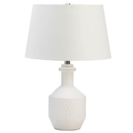 Nikki Chu Lamp with Geometric Detailing - White