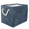 DII Navy and Silver Woven Paper Bin with Rope Handles - 12 inches