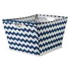 DII Chevron Fabric Collapsible Storage Bin with Metal Frame