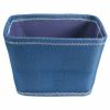 DII Set of 2 Navy Blue Fabric Storage Bins with Stitching Detail - 8 inches