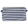 DII PE-Coated Fabric Bin Set with Blue Stripes - 9.5 inches