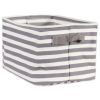 DII PE-Coated Fabric Bin Set with Gray Stripes - 8 inches