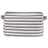 DII PE-Coated Fabric Bin Set with Gray Stripes - 8 inches