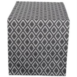 DII Black and White Diamond Pattern Table Runner - 108 inches