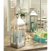 Accent Plus Stainless Steel Notches Lantern - 15 inches